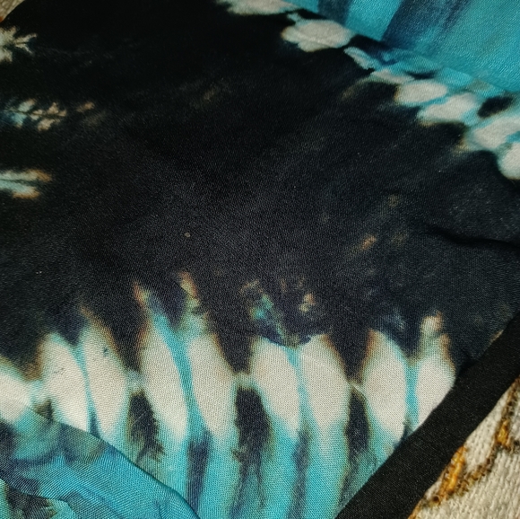 Lildy Beach Sarong Multi Color Warm Tie Dye Fringe - Picture 3 of 5